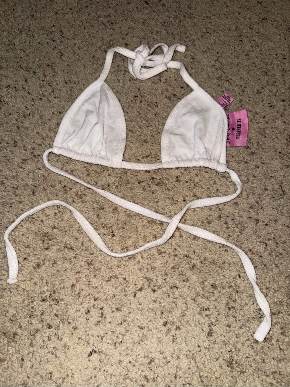 Juicy Couture x Forever 21 Terry Cloth Bikini Top Small White